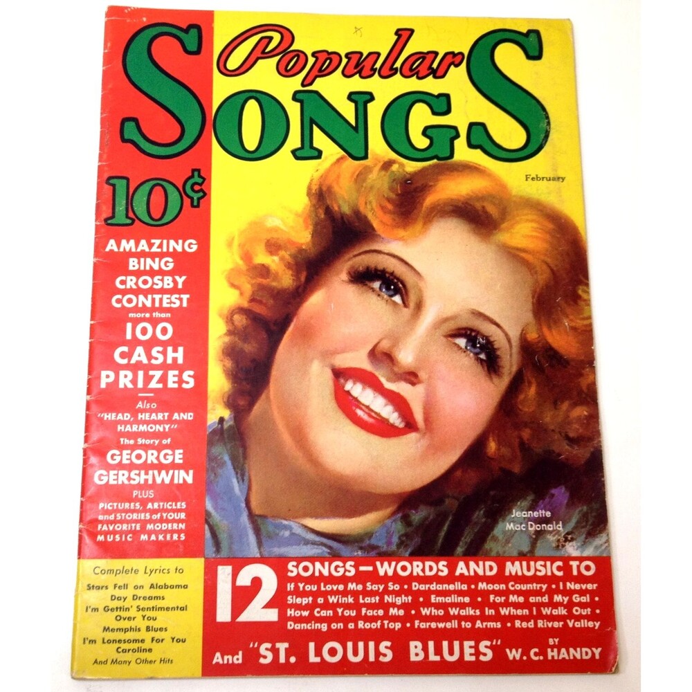 Vintage Feb 1935 Popular Songs Magazine Bing Crosby George Gershwin WC Handy